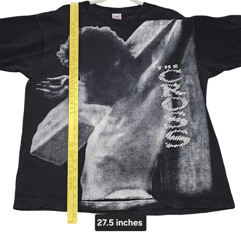 VINTAGE CROSS T Shirt Mens XL Black White Single Stitch 1992 Grunge Christian - Picture 12 of 12